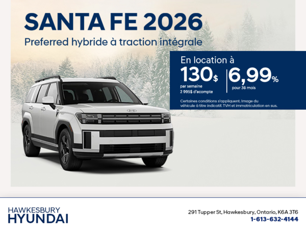 Procurez-vous le Hyundai Santa Fe Hybrid 2026