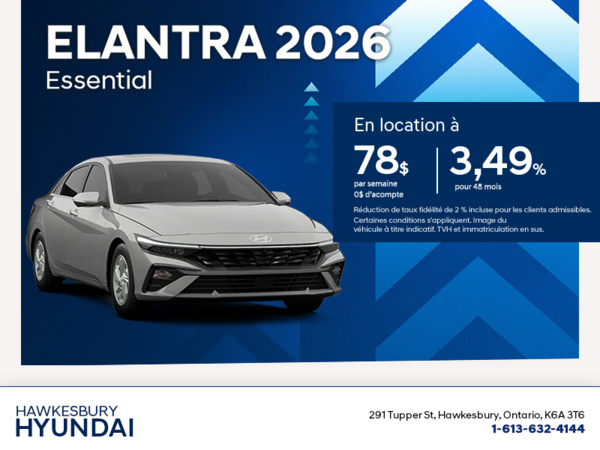 Procurez-vous le Hyundai Elantra 2026