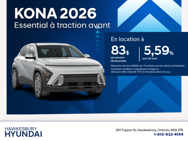 Procurez-vous le Hyundai Kona 2026