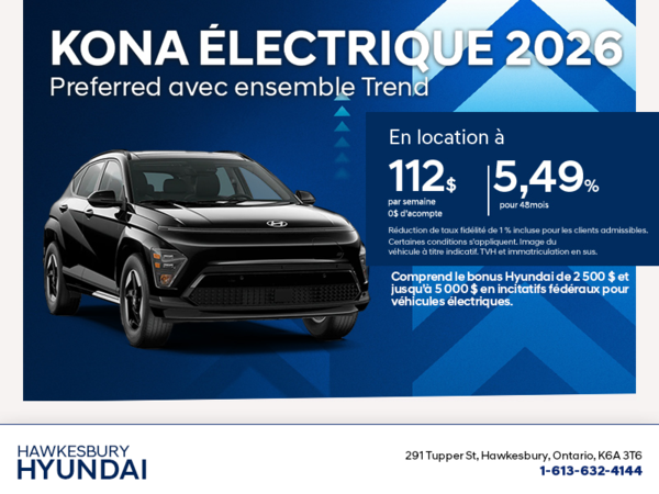 Procurez-vous le Hyundai Kona Electric 2026