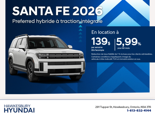 Procurez-vous le Hyundai Santa Fe Hybrid 2026