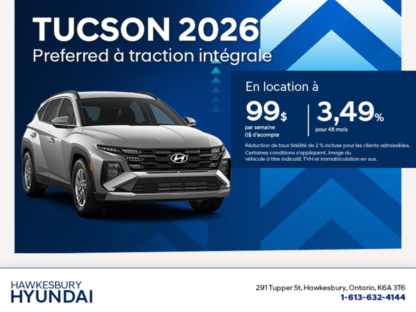 Procurez-vous le Hyundai Tucson 2026