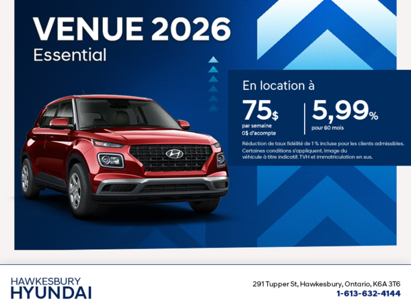 Procurez-vous le Hyundai Venue 2026