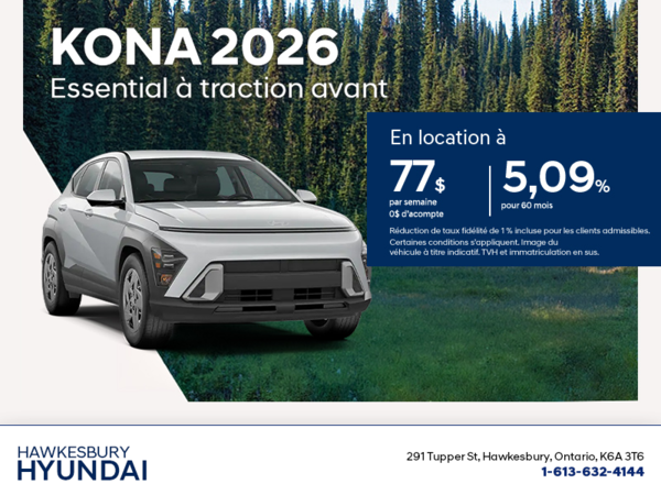 Procurez-vous le Hyundai Kona 2026