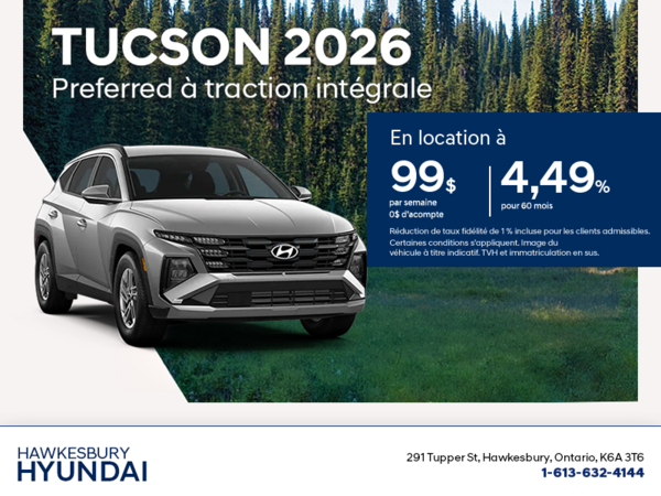 Procurez-vous le Hyundai Tucson 2026
