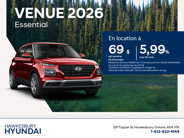 Procurez-vous le Hyundai Venue 2026