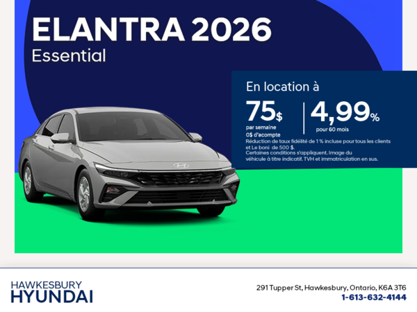 Procurez-vous le Hyundai Elantra 2026