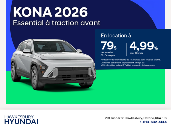 Procurez-vous le Hyundai Kona 2026