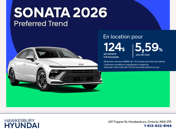 Procurez-vous le Hyundai Sonata 2026