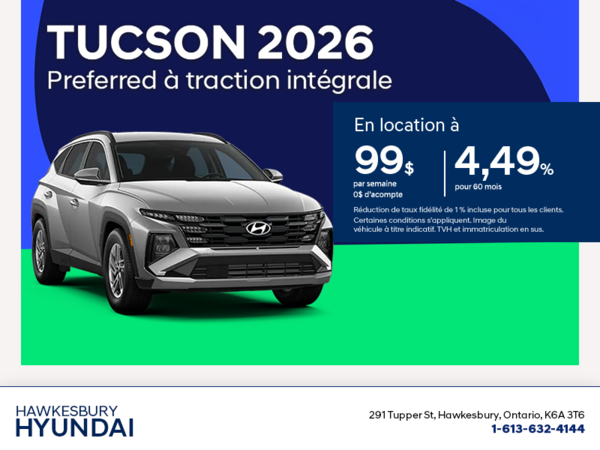 Procurez-vous le Hyundai Tucson 2026