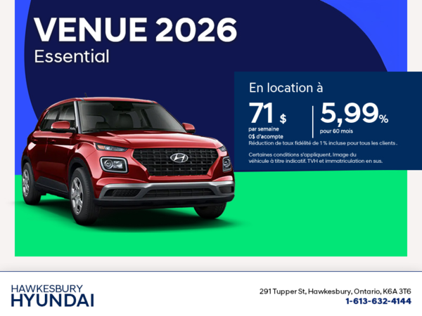 Procurez-vous le Hyundai Venue 2026