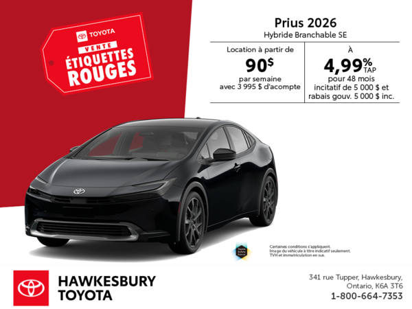 Toyota Prius Hybride Branchable SE 2026