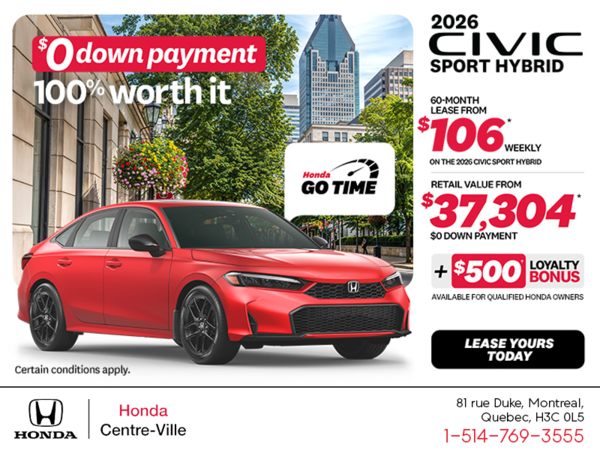 Get the 2026 Honda Civic Sedan Hybrid!