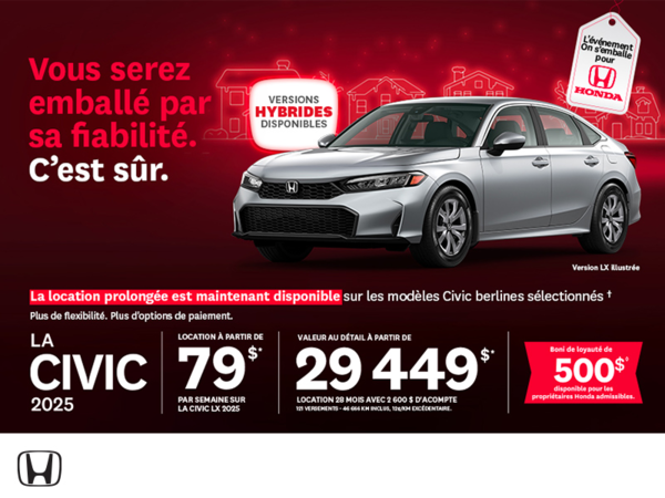 Obtenez le Honda Civic 2025 !