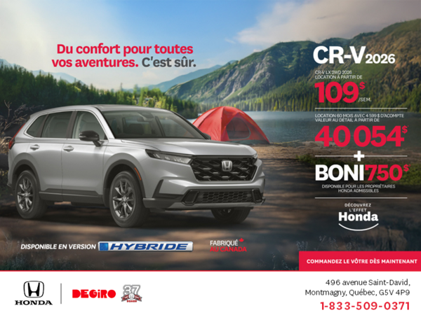 Obtenez le Honda CR-V 2026!