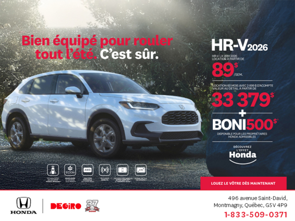 Obtenez le Honda HR-V 2026!
