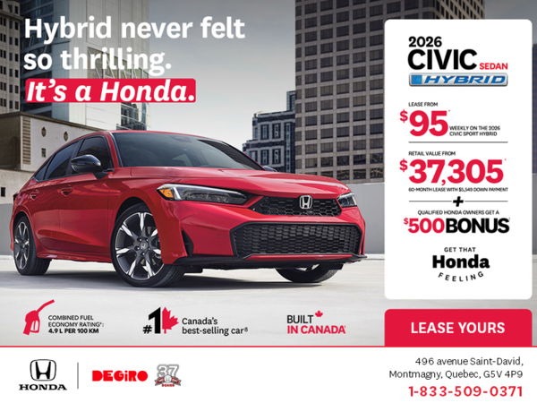 Get the 2026 Honda Civic Sedan Hybrid!
