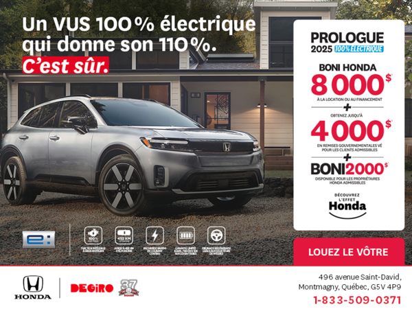 Obtenez le Honda Prologue 2025 !