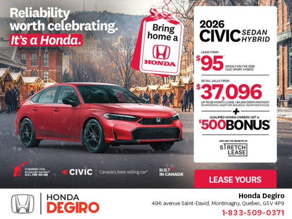 Get the 2026 Honda Civic Sedan Hybrid!