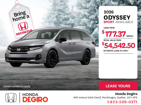 Get the 2026 Honda Odyssey!