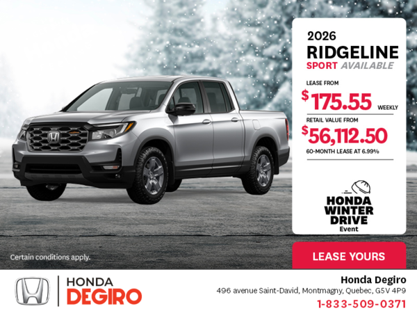 Get the 2026 Honda Ridgeline!
