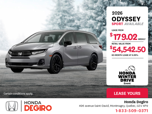 Get the 2026 Honda Odyssey!