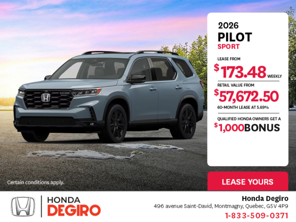 Get the 2026 Honda Pilot!
