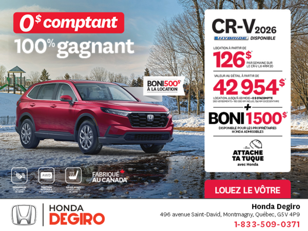 Obtenez le Honda CR-V 2026!