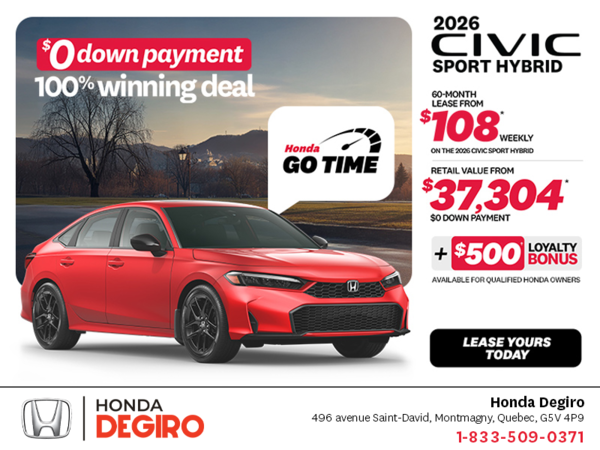 Get the 2026 Honda Civic Sedan Hybrid!