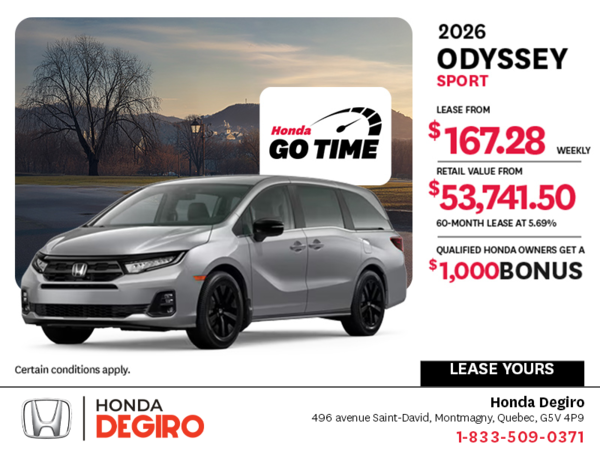 Get the 2026 Honda Odyssey!