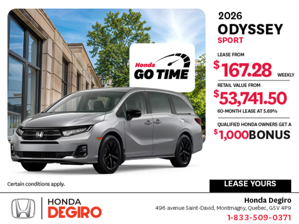 Get the 2026 Honda Odyssey!