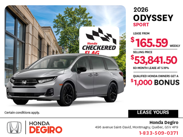 Get the 2026 Honda Odyssey!