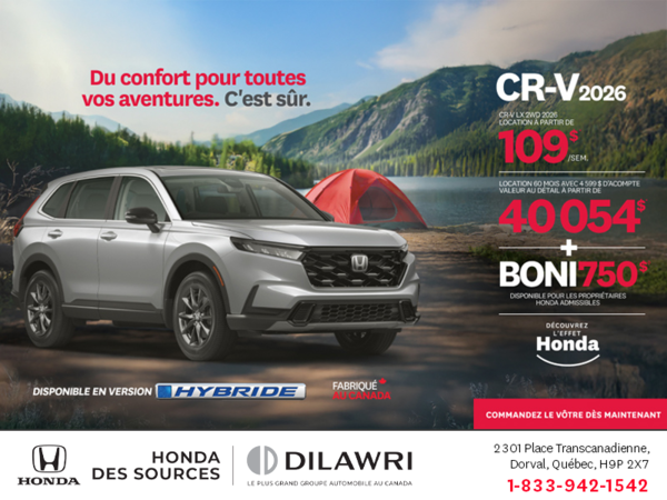 Obtenez le Honda CR-V 2026!