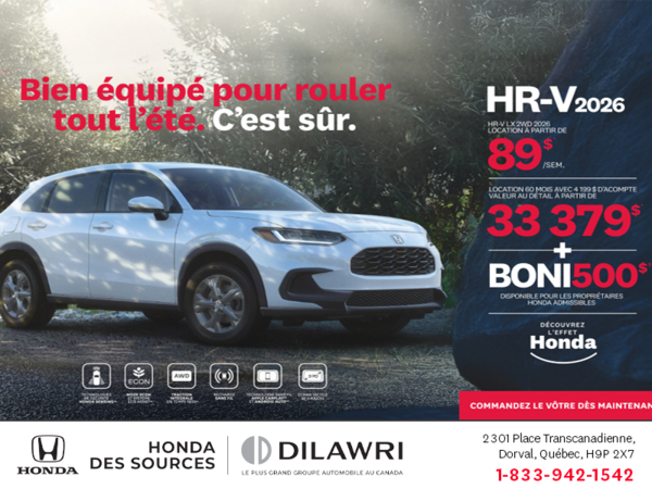 Obtenez le Honda HR-V 2026!