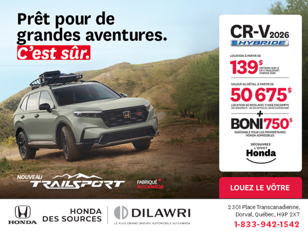 Obtenez le Honda CR-V Hybride 2026!