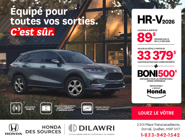 Obtenez le Honda HR-V 2026!