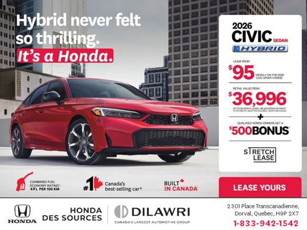 Get the 2026 Honda Civic Sedan Hybrid!