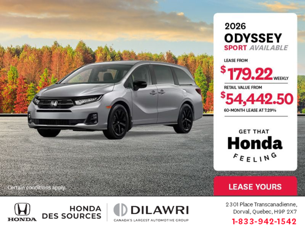 Get the 2026 Honda Odyssey!