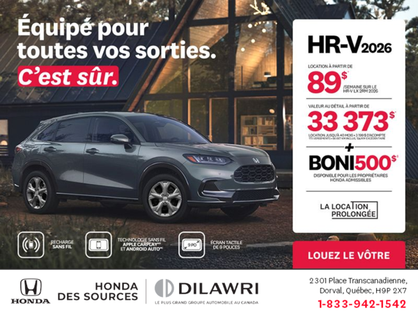 Obtenez le Honda HR-V 2026!