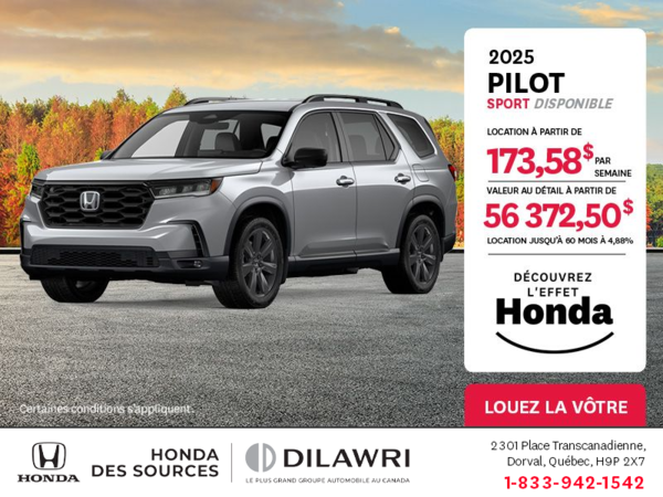 Obtenez le Honda Pilot 2025 !