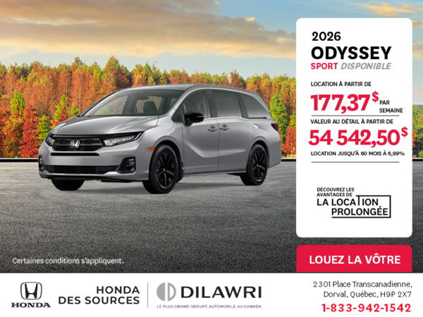 Obtenez le Honda Odyssey 2026 !