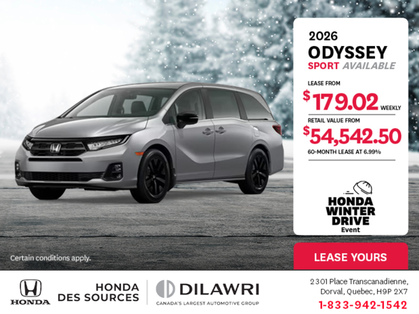 Get the 2026 Honda Odyssey!