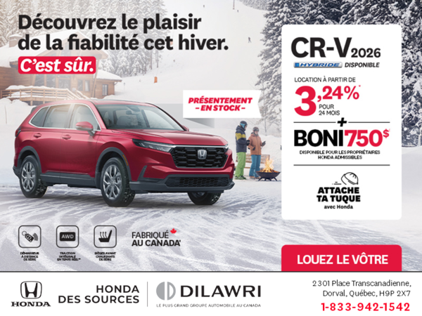 Obtenez le Honda CR-V 2026!