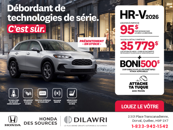 Obtenez le Honda HR-V 2026!