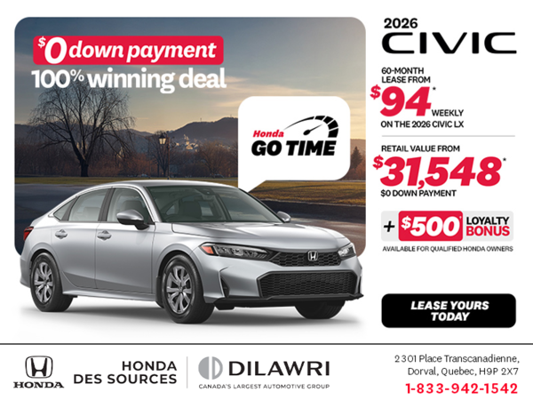 Get the 2026 Honda Civic Sedan!