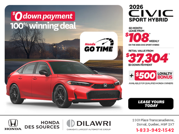 Get the 2026 Honda Civic Sedan Hybrid!
