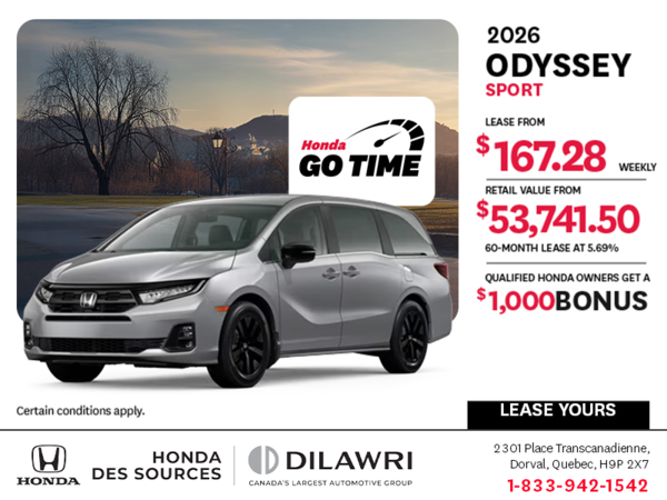 Get the 2026 Honda Odyssey!