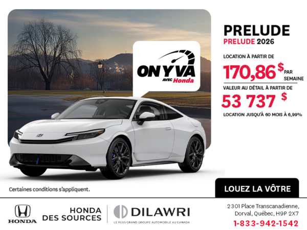 Obtenez la Honda Prelude 2026 !