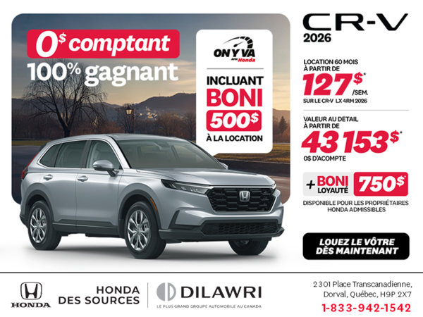 Obtenez le Honda CR-V 2026!