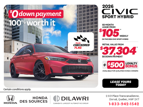 Get the 2026 Honda Civic Sedan Hybrid!